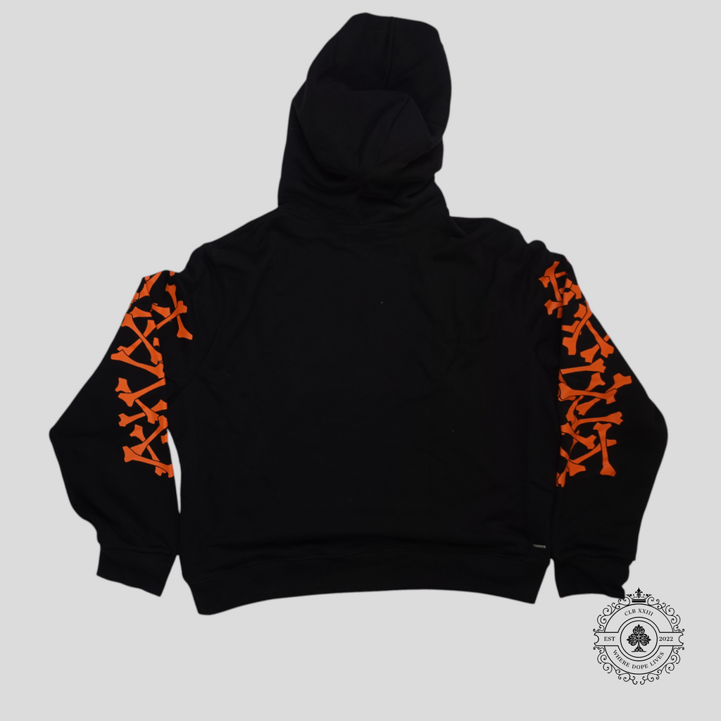 Amiri Bones Hoodie in Black/Orange